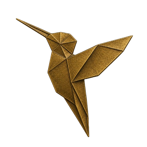 Origami hummingbird in sentoku